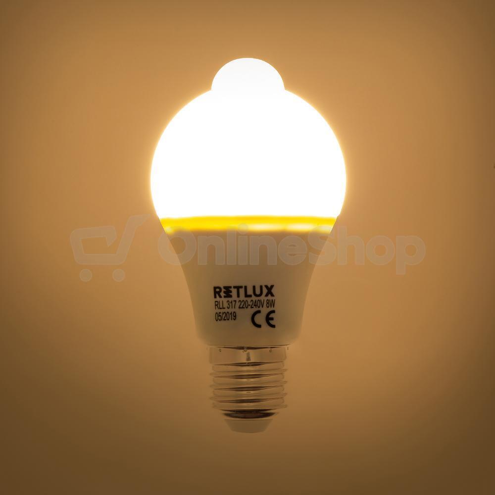 LED žárovka Classic RETLUX RLL 317 PIR E27 8W WW