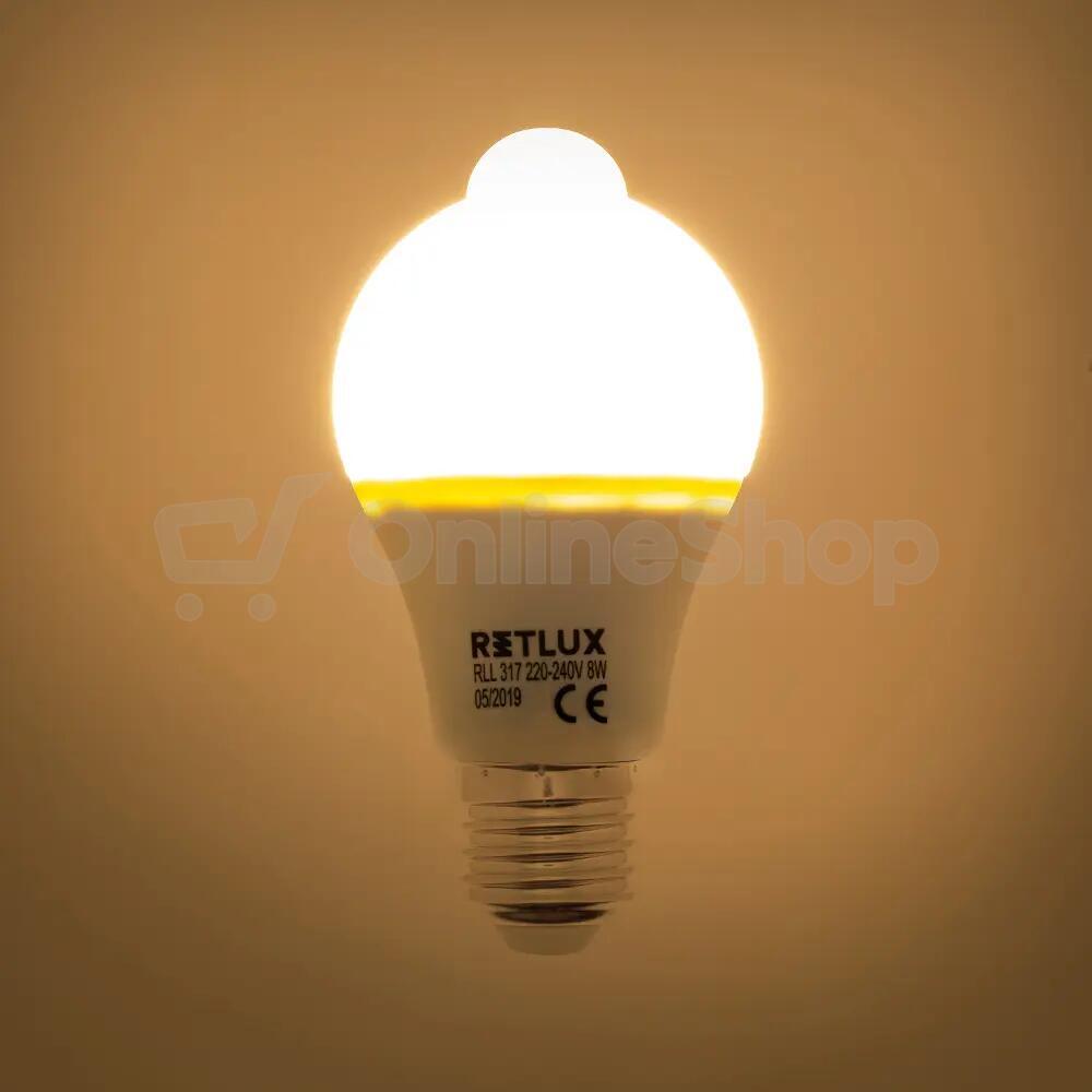 LED žárovka Classic RETLUX RLL 317 PIR E27 8W WW