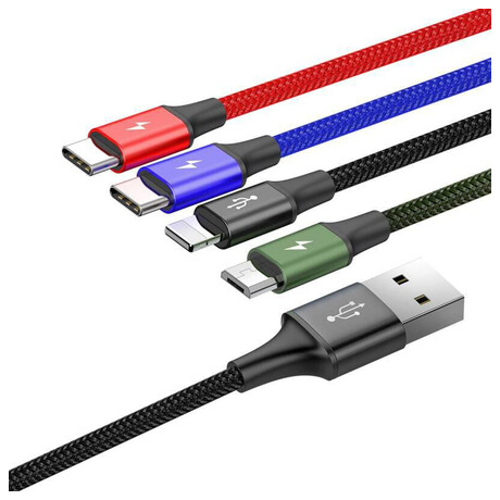 Baseus Fast 4v1 2xUSB-C / Lightning / Micro 3,5A 1,2m (foto 1)