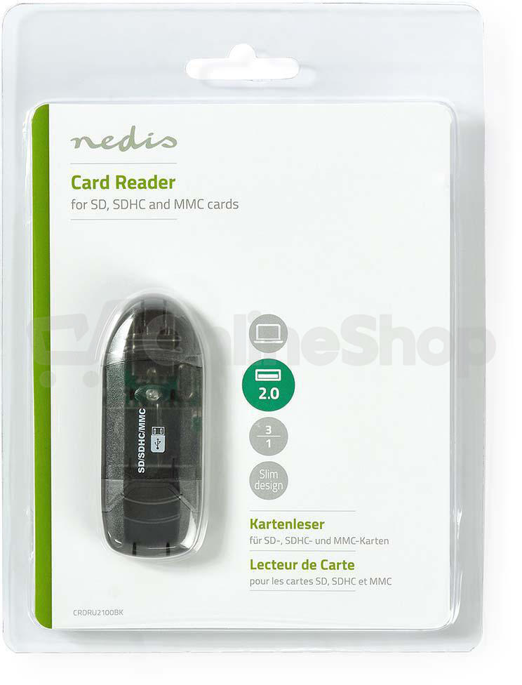 Nedis CRDRU2100BK - Čtečka Paměťových Karet / Multifunkční / USB 2.0