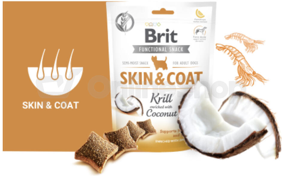 Brit Care Dog Functional Snack Skin&Coat Krill 150g