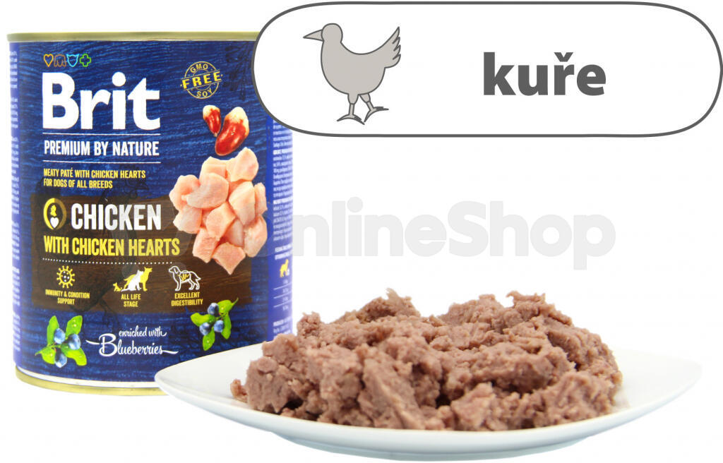 Brit Premium Dog by Nature konz Chicken&Hearts 800g