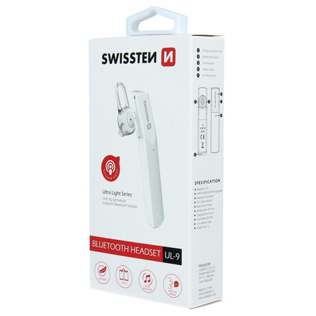 BLUETOOTH HEADSET SWISSTEN ULTRA LIGHT UL-9 BL