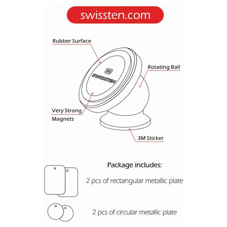 MAGNETICK DRK DO AUTA SWISSTEN S-GRIP DASHBOARD M2