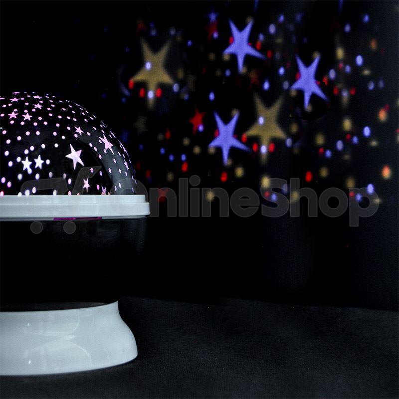 Solight LED projekční koule, multicolor, 9 režimů, otáčení, USB, 4x AAA