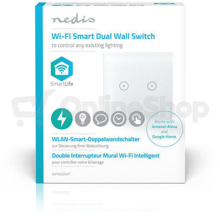 SmartLife nástěnný vypínač NEDIS WIFIWS20WT