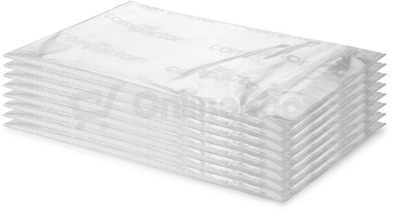 Sada 8 ks průhledných přepravních sáčků se zipem na trička a košile Compactor - 30 x 45 cm