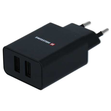 SWISSTEN SÍŤOVÝ ADAPTÉR SMART IC 2x USB 2,1A POWER + DATOVÝ KABEL USB / LIGHTNING 1,2 M ČERNÝ