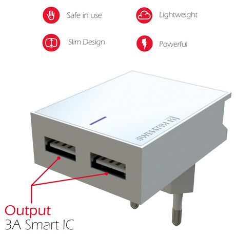 SWISSTEN S͍OV ADAPTR SMART IC 2x USB 3A POWER BL