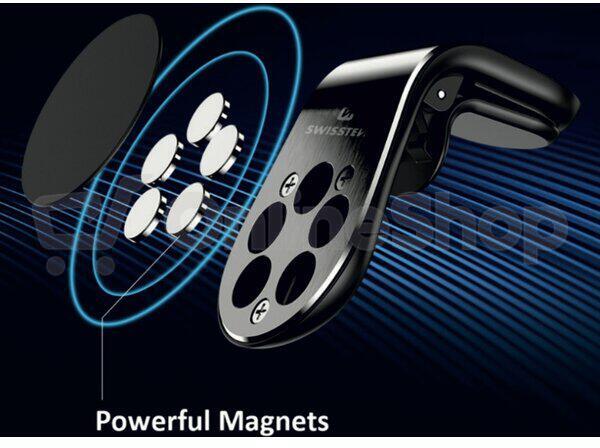 MAGNETICKÝ DRŽÁK DO VENTILACE AUTA SWISSTEN EASY MOUNT ČERNÝ