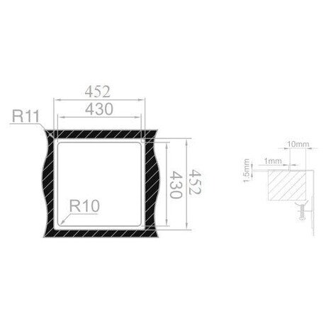 Sinks BOXSTEP 450 RO 1,0mm + VERSUS