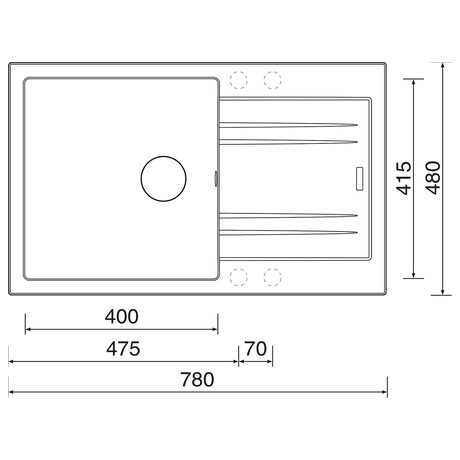 Sinks LINEA 780 Titanium (foto 1)