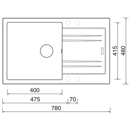 Sinks LINEA 780 Granblack