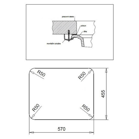 Sinks AMANDA 650 Milk