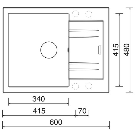 Sinks LINEA 600 N&nbsp;Titanium+PRONTO (foto 2)