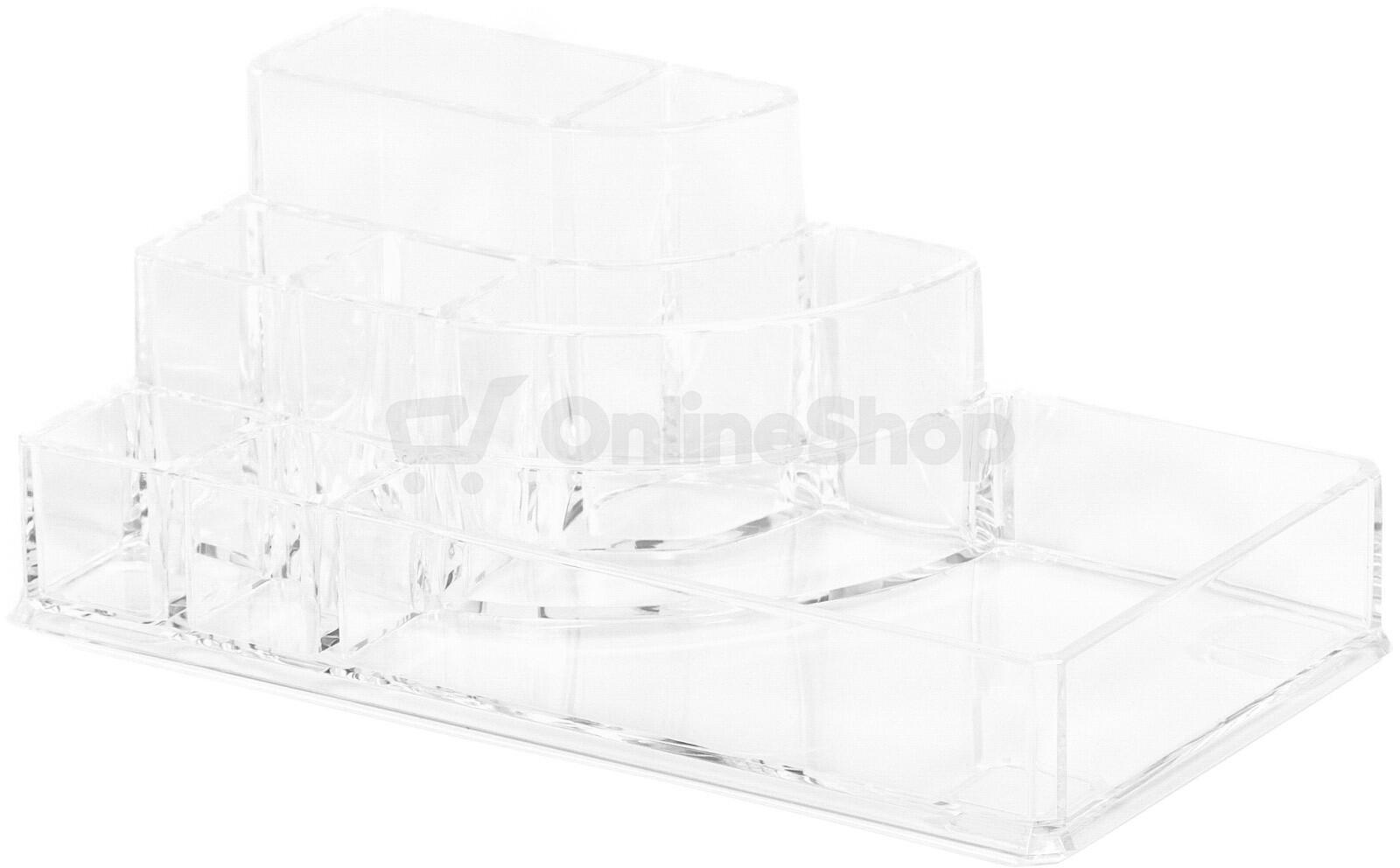 Organizer na kosmetiku a Make-up Compactor - 8 přihrádek, čirý plast