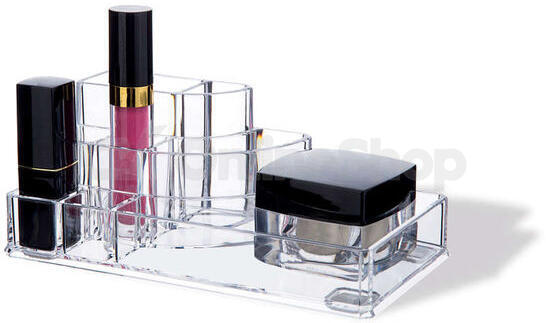Organizer na kosmetiku a Make-up Compactor - 8 přihrádek, čirý plast