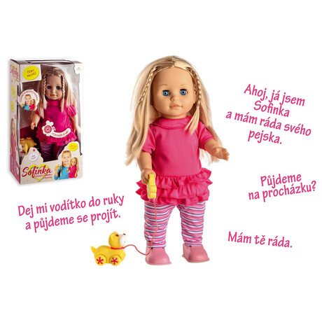 Panenka Teddies Sofinka s pejskem chodc a mluvc, 42cm