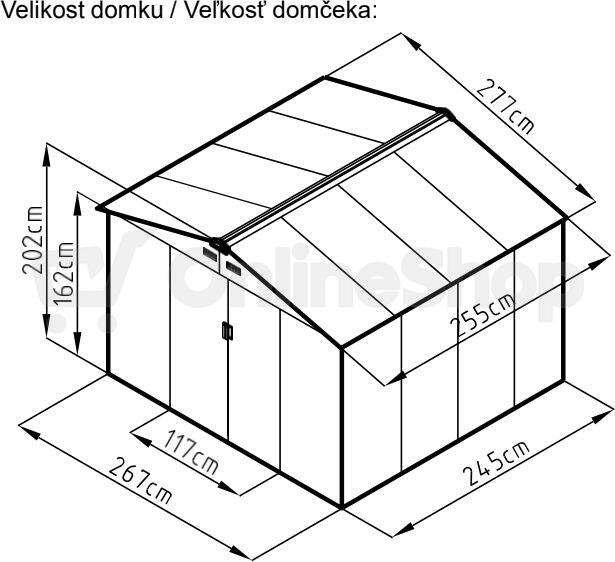 ROJA ARCHER D domek ŠEDÝ