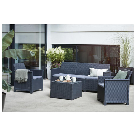EMMA 3 seaters sofa set - grafit Keter