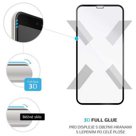 FIXED 3D Full-Cover pro Apple iPhone X/XS/11 Pro, s lepenm pes cel displej, dustproof, ern (foto 1)