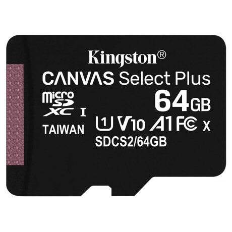 Paměťová karta KINGSTON CANVAS Plus 64GB microSDXC UHS-I class 10 (SDCS2/64GB)