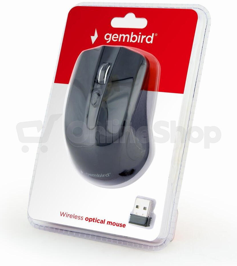GEMBIRD myš MUSW-4B-04, černá, bezdrátová, USB nano receiver