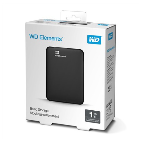 Extern disk Western Digital Elements Portable 1TB (WDBUZG0010BBK-WESN), ern