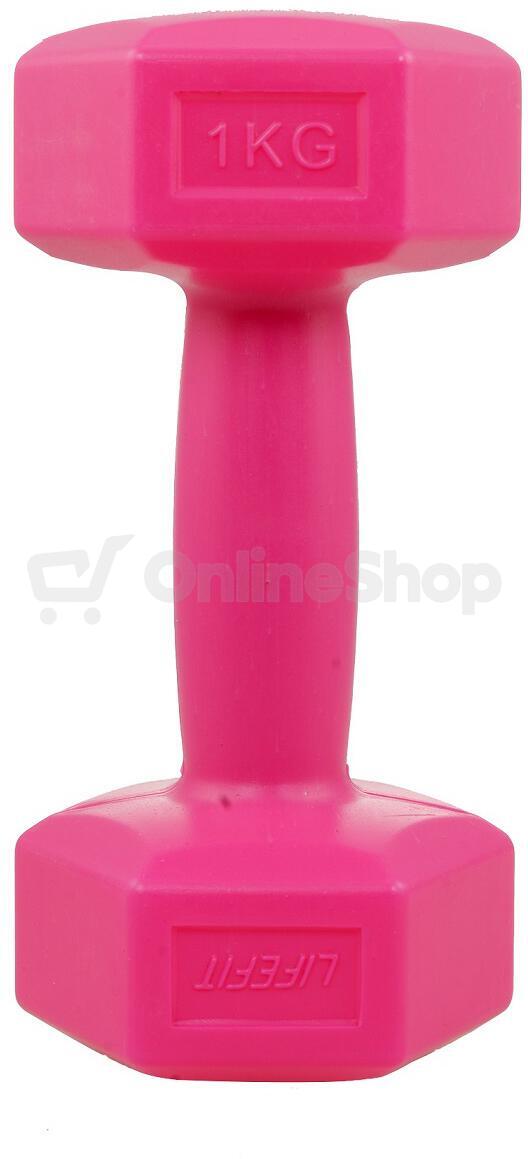 Vinylová činka LIFEFIT® 1 x 1 kg, růžová