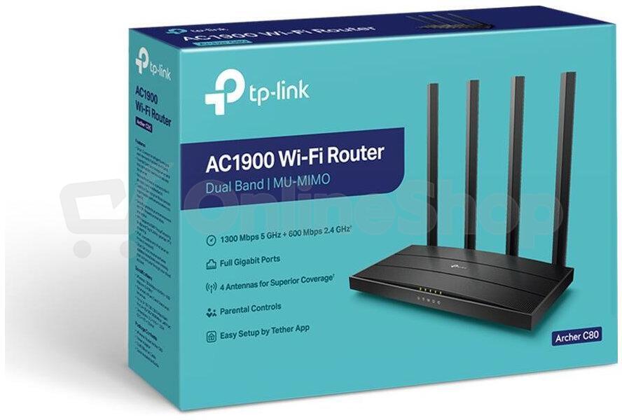 WiFi router TP-Link Archer C80, AC1900 Dual-Band