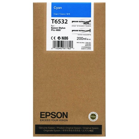 Inkoustov npl Epson T653200, 200ml originln - modr