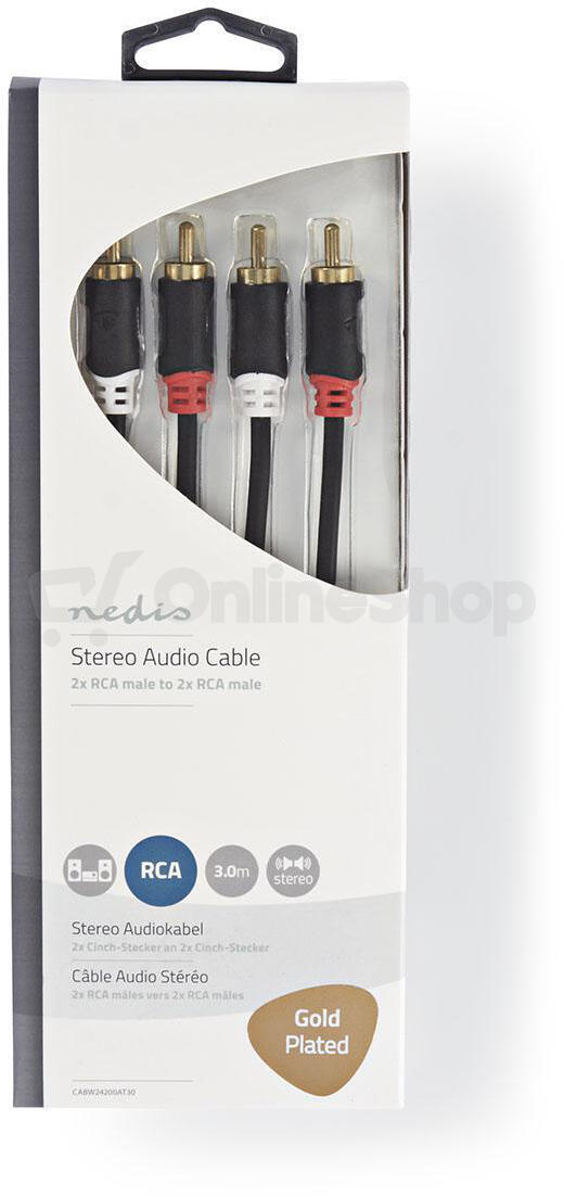 Nedis Stereo-Audiokabel | 2x RCA Male | 1 m | 1 stuks