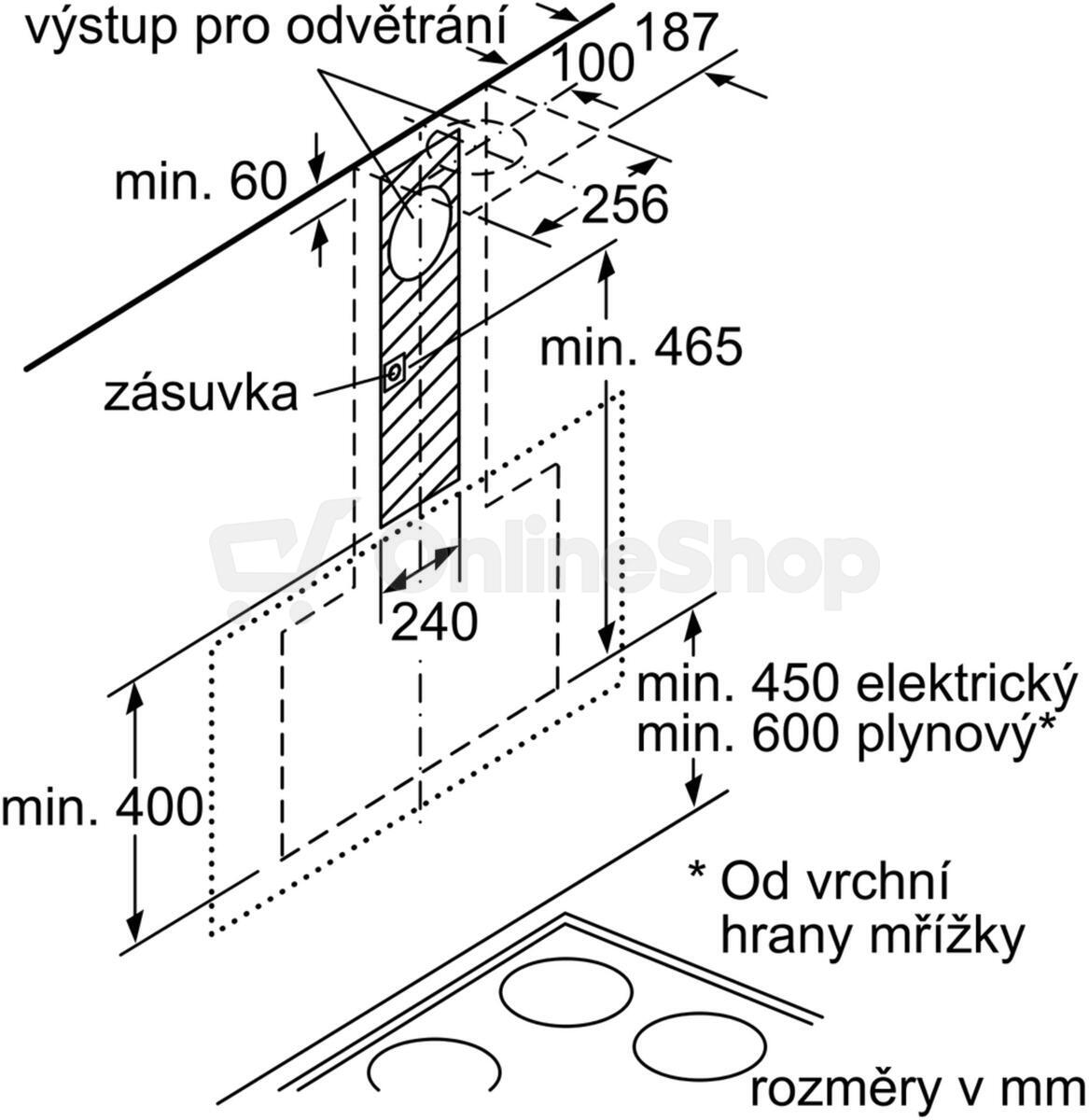 Odsavač par Siemens LC91KWW60, komínový