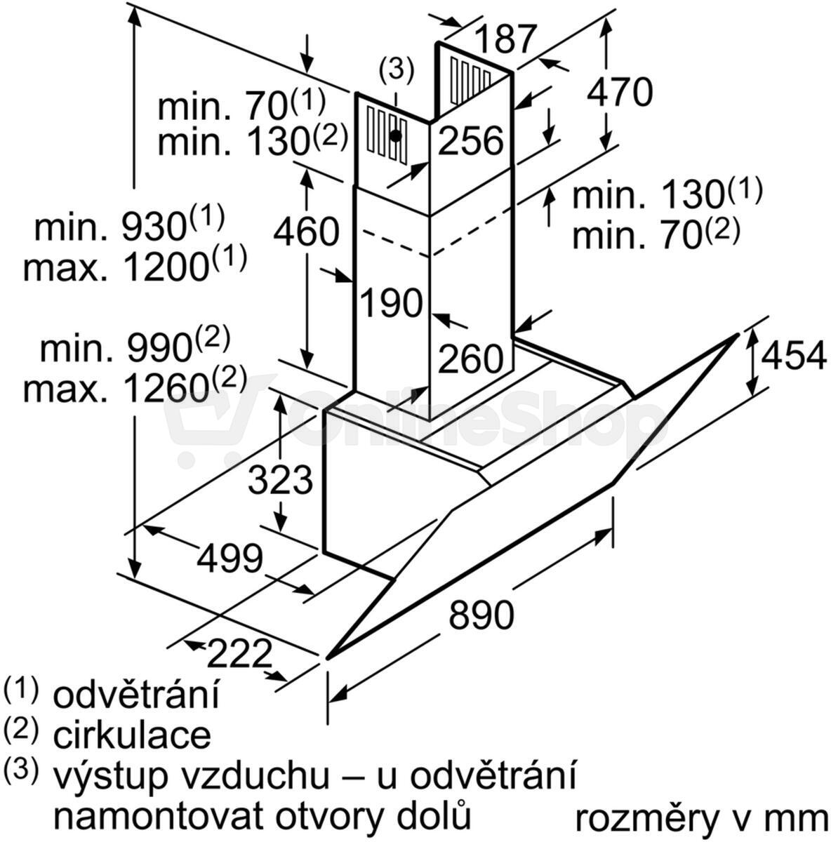 Odsavač par Siemens LC91KWW60, komínový