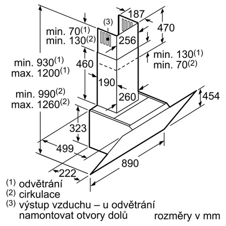 Odsavač par Siemens LC91KWW60, komínový