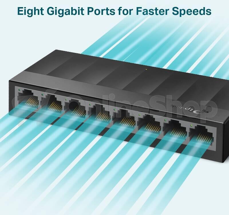 TP-Link LS1008G 8xGigabit Desktop Switch Fanless