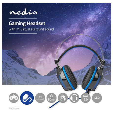 Herní headset NEDIS GHST500BK