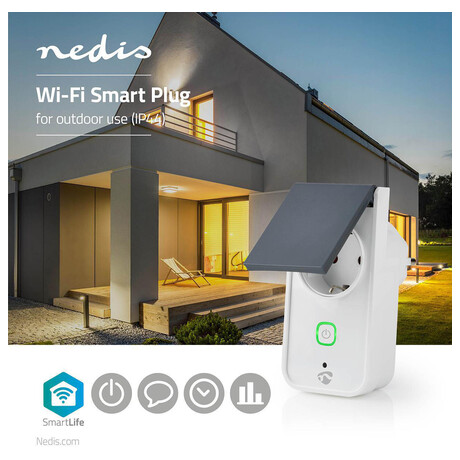 Nedis WIFIPO120FWT - Chytr Wi-Fi venkovn zsuvka