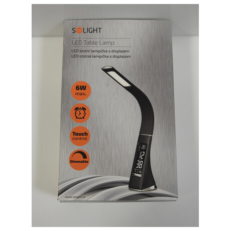 Stolní LED lampička Solight WO46-B, kůže, černá