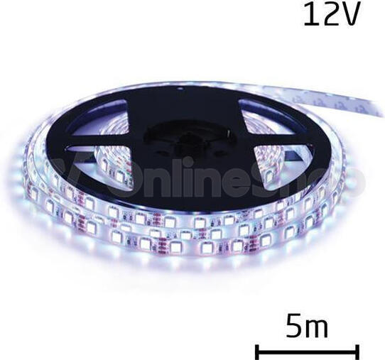 LED pásek 12V 3528 120LED/m IP65 max. 9.6W/m bílá studená (cívka 5m) GETI