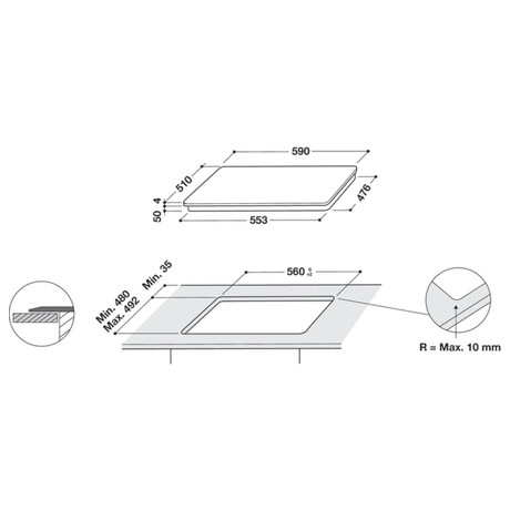 SET Trouba Whirlpool OMK38HU0B + Indukn deska Whirlpool WL B1160 BF