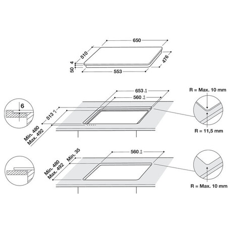 Indukn deska Whirlpool WF S2765 NE/IXL