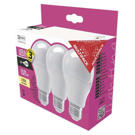Emos ZQ5160.3 LED CLSA60 13,2W E27WW 3PC