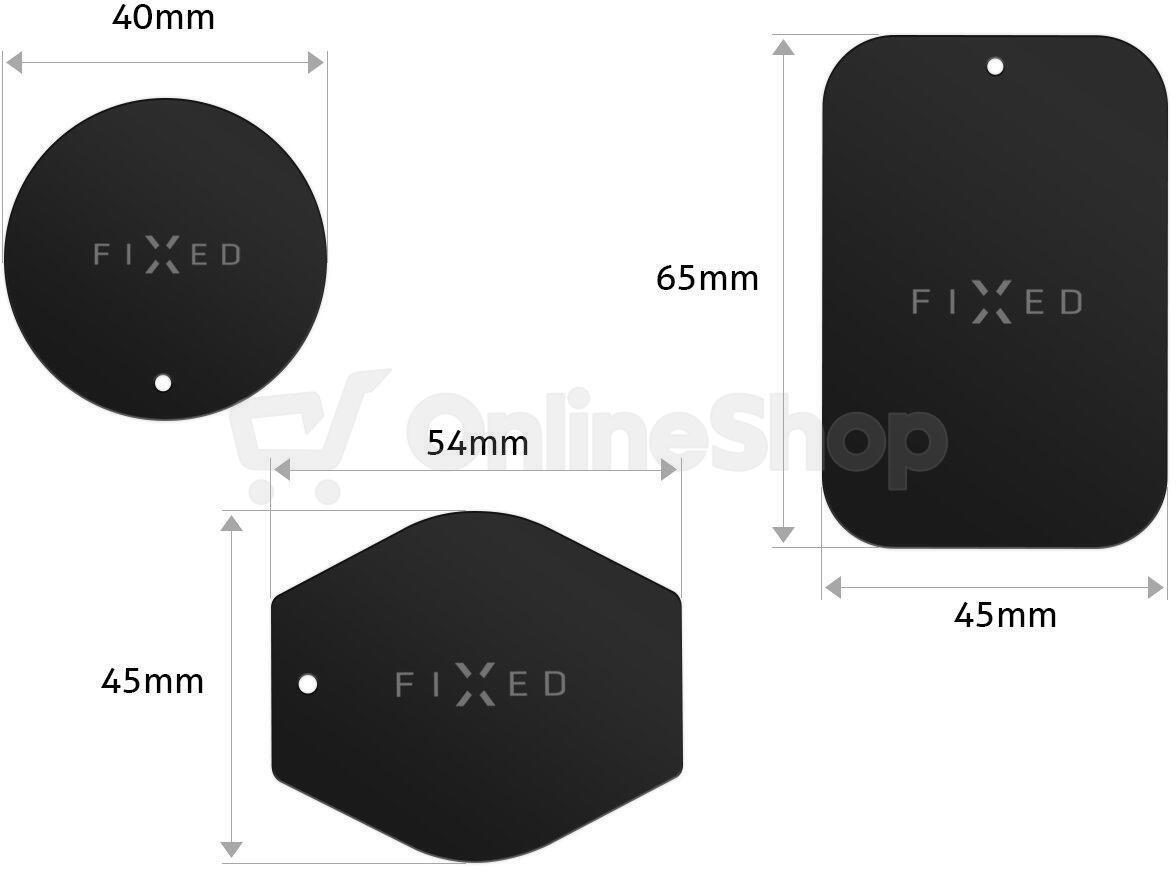 Sada náhradních plíšků k magnetickým držákům FIXED Icon Plates, černá