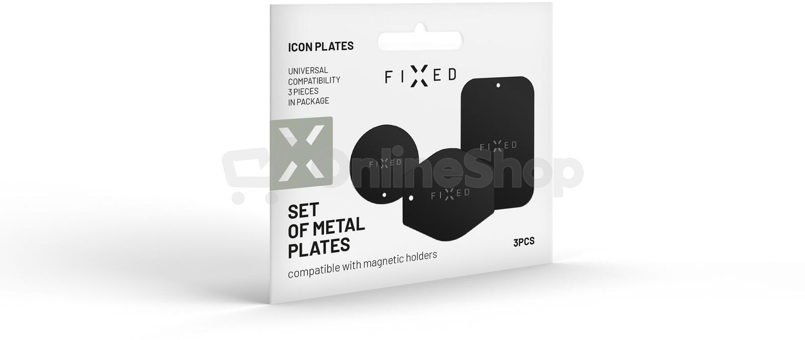 Sada náhradních plíšků k magnetickým držákům FIXED Icon Plates, černá