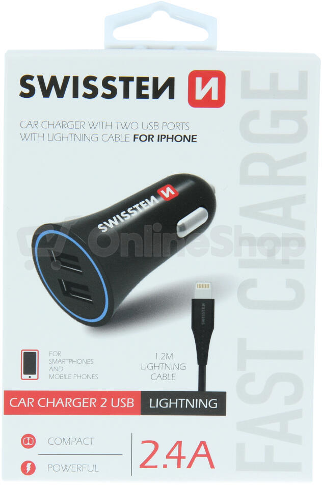 SWISSTEN CL ADAPTÉR 2,4A POWER 2x USB + KABEL LIGHTNING