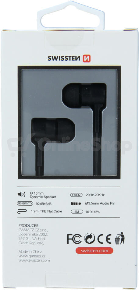 SLUCHÁTKA SWISSTEN EARBUDS RAINBOW YS-D2 ČERNÁ