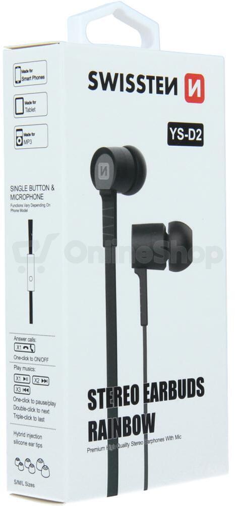 SLUCHÁTKA SWISSTEN EARBUDS RAINBOW YS-D2 ČERNÁ