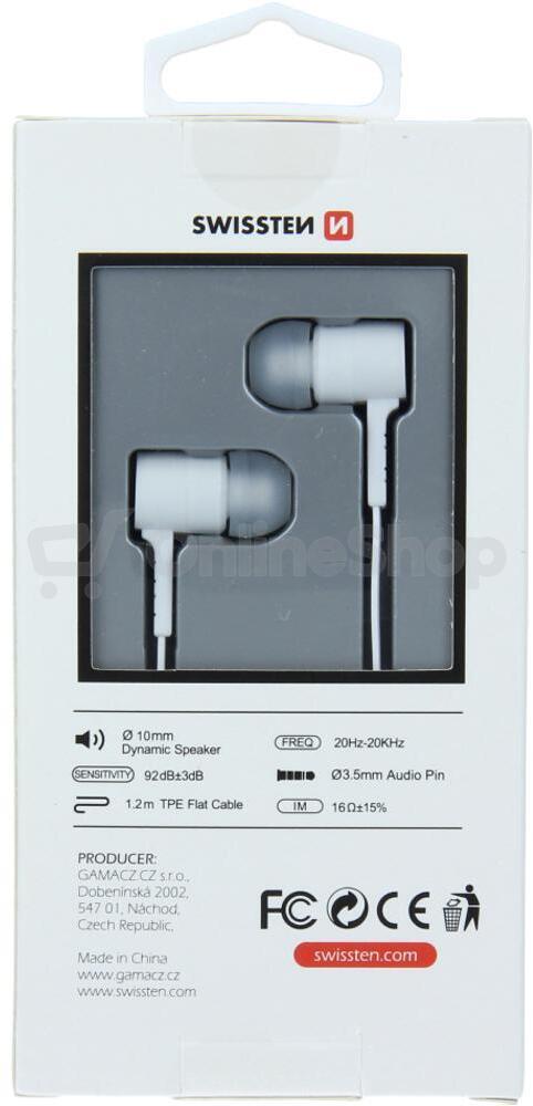 SLUCHÁTKA SWISSTEN EARBUDS RAINBOW YS-D2 BÍLÁ