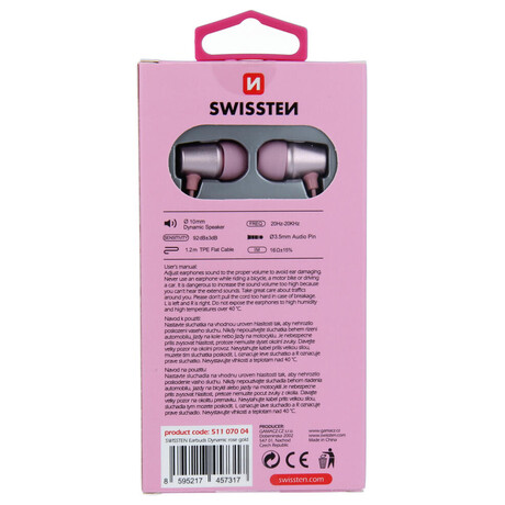 Sluchtka Swissten Earbuds Dynamic YS500, rovo/zlat